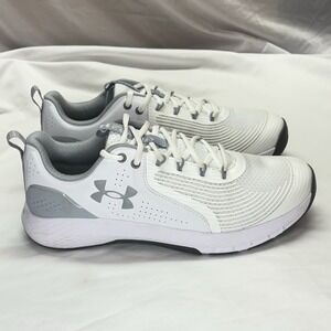 UNDER ARMOUR UA Charged Commit 3 Training Shoes Men's Sz 10.5 White‎